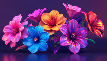 Various beautiful flowers on the background