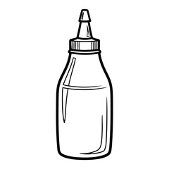 Sauce Squeeze Bottle Doodle Illustration Hand Drawn Condiment Container Icon