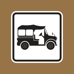 Obraz premium Classic Rickshaw Illustration on Brown Background for Unique Design Projects