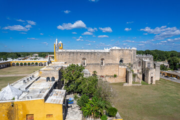Aerial View of San Antonio de Padua Convent in Izamal, Yucat&aacute;n, Mexico