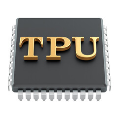 TPU processor chip. 3D rendering