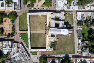 Aerial View of San Antonio de Padua Convent in Izamal, Yucat&aacute;n, Mexico