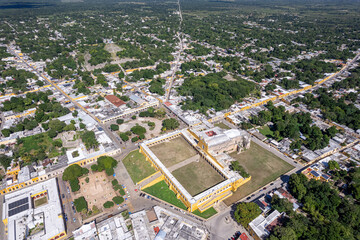 Aerial View of Izamal, Magical Town in Yucat&aacute;n, Mexico