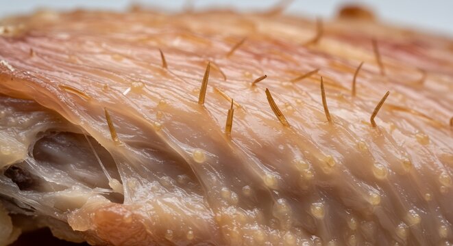 Close-up of Chicken Skin with Pin Feathers and Texture.