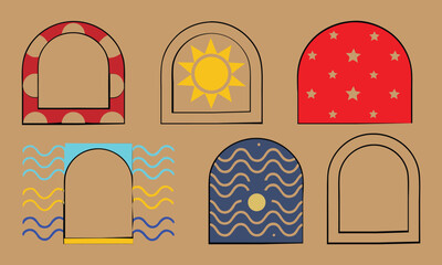 Vintage vector illustration set of old paper background elements for menu design