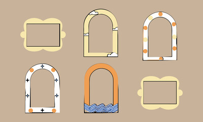 Set of vector icons featuring different types of lock, padlock, key, and keyhole for security and protection web design use