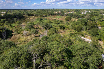 Aerial View of Chult&uacute;n Ha Pyramid in Izamal, Yucat&aacute;n, Mexico