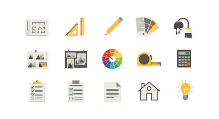 Essential tools for creative projects: blueprint, color palette, and more