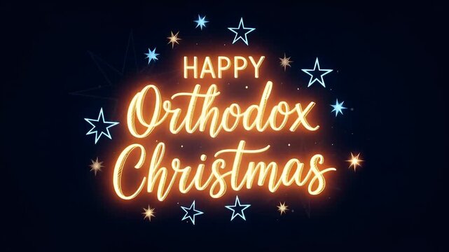 Happy Orthodox Christmas Festive Holiday Season Celebration Greeting.