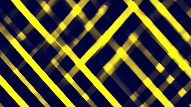 Abstract yellow lines cross on a dark blue backdrop, creating a geometric, dynamic pattern