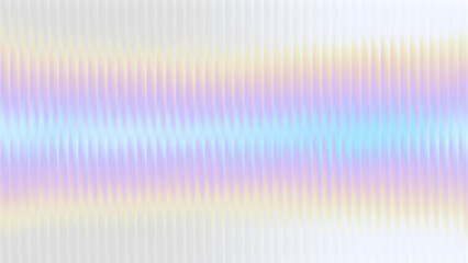 Ribbed glass background with refraction effect. Reeded glass with iridescent gradient. Abstract background
