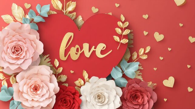 Beautiful floral decoration with love sign for special occasions