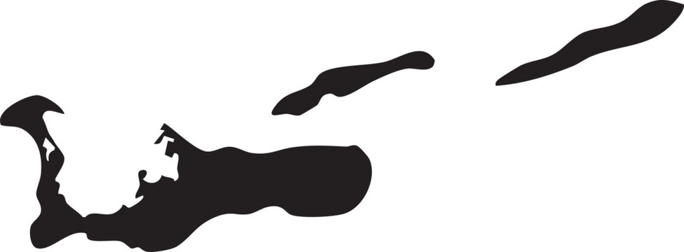 Cayman Islands Map Silhouette Isolated