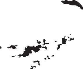 Fototapeta premium British Virgin Islands Map Silhouette Isolated Vector
