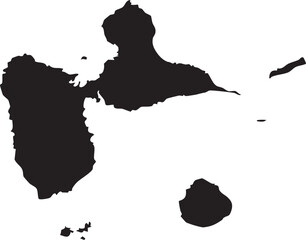 Guadeloupe Map Silhouette Isolated Vector © Griffin9678