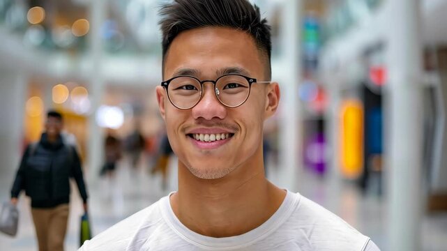 Smiling Portrait of a man with glasses 