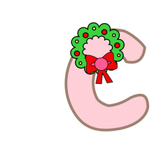 The letter C decorated with Flower arrangement