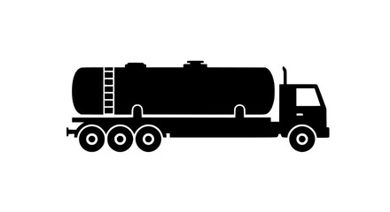 Industrial liquid vehicle large tank black white icon 