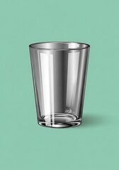 Single clear glass tumbler on a pastel background for refreshing drinks