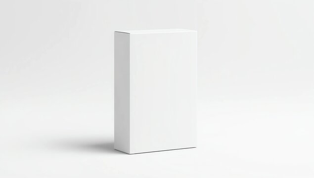 blank packaging white cardboard box isolated on white background with clipping path ready for product design mock-up