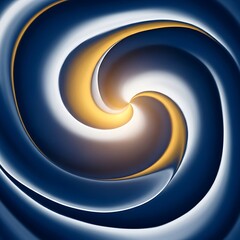Swirling Vortex of Deep Blue and Gold Illumination Creating a Dynamic Effect