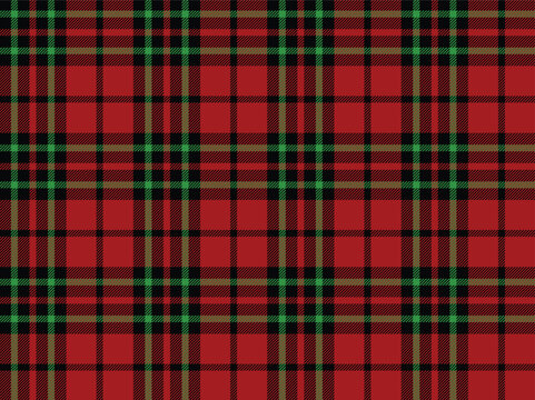 Vintage Christmas tartan plaid seamless pattern, red green classic holiday check seamless background. Elegant seasonal decor, retro holiday fabrics and festive print materials