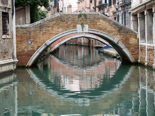 Widmann Bridge (or Ca' Widmann Bridge) in Venice, Italy. It is located in the Cannaregio district and spans the Rio di Ca' Widmann.
