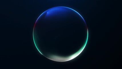 Seamless looping neon orb in green, blue and red tones. Smooth futuristic 4K 60FPS glowing sphere on a deep dark background for modern tech visuals. - Powered by Adobe