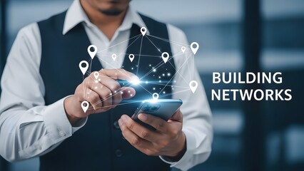 Hand touching glowing upward trend graph on futuristic screen