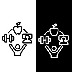 Work Life Balance Complete Wellness Line Icon
