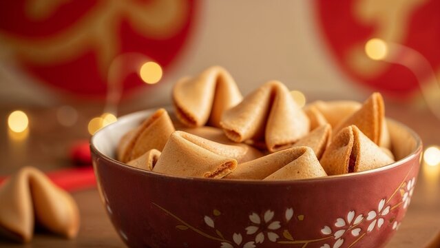 Fortune cookies in a festive atmosphere