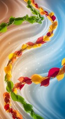 Transitioning Foliage Swirl with Dynamic Background and Glitter Accents