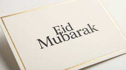 Eid Mubarak greeting card on a white background.