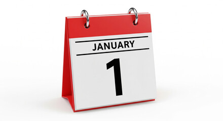 January 1st calendar: a fresh start for the new year and new beginnings