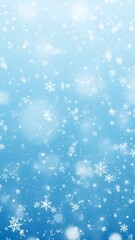 Fototapeta premium Beautiful Winter Wonderland Background with Falling Snowflakes and Blue Gradient.