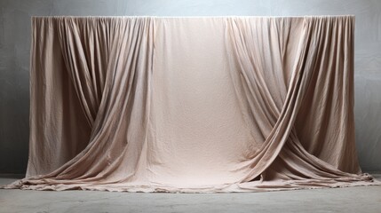 Beautiful Linen Backdrop With Natural Folds Illuminated by Soft Studio Light in a Serene Setting