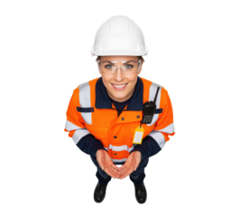 Frontline safety champion inviting workers to speak up about hazards on site to support zero harm culture initiatives, near miss reporting programs and occupational risk prevention efforts