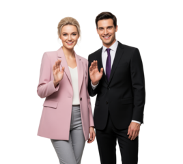 Corporate welcome hosts recording a greeting video to open investor presentations for companies refreshing their image during virtual events and conference live streams reaching worldwide audiences