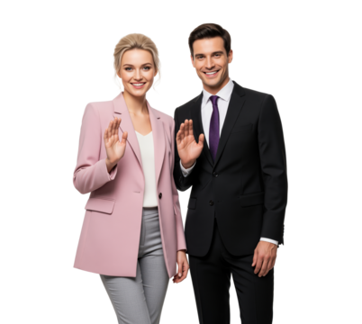 Corporate welcome hosts recording a greeting video to open investor presentations for companies refreshing their image during virtual events and conference live streams reaching worldwide audiences