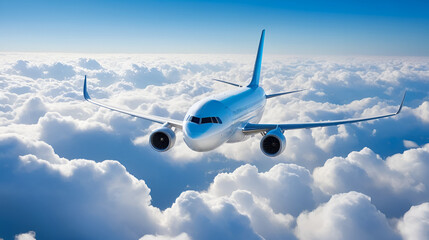 airplane in the clouds