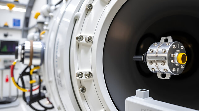 Close-up, accessories and parts of the synchrotron
