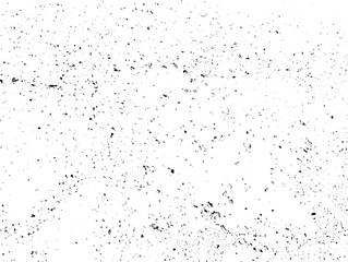 Grunge background black and white. Texture of chips, cracks, scratches, scuffs, dust, dirt .Vector pattern of cracks, chips, scuffs. Abstract vintage surface isolated on white background.EPS10.