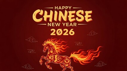 Fototapeta premium Happy Chinese new year 2026 card
