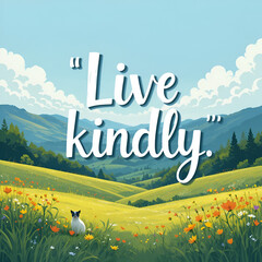 ''Live kindly'' Quote Illustration