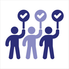 collective action icons. simple colored vector