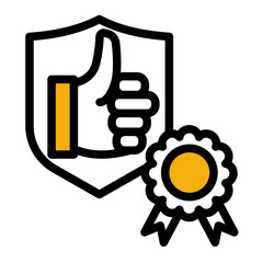 Quality Trust Award Recommendation Icon from Customer Assessment Collection (Outline Color Lineal style)