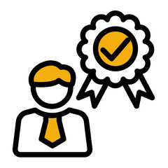 Expert Verified Certificate Trust Icon from Customer Assessment Collection (Outline Color Lineal style)