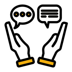 Consulting Discussion Support Forum Icon from Customer Assessment Collection (Outline Color Lineal style)