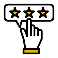 Testimonial Feedback Star Review Icon from Customer Assessment Collection (Outline Color Lineal style)