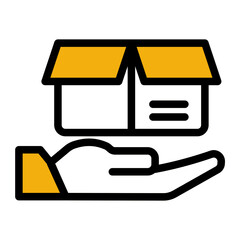 Loyalty Program Package Present Icon from Customer Assessment Collection (Outline Color Lineal style)